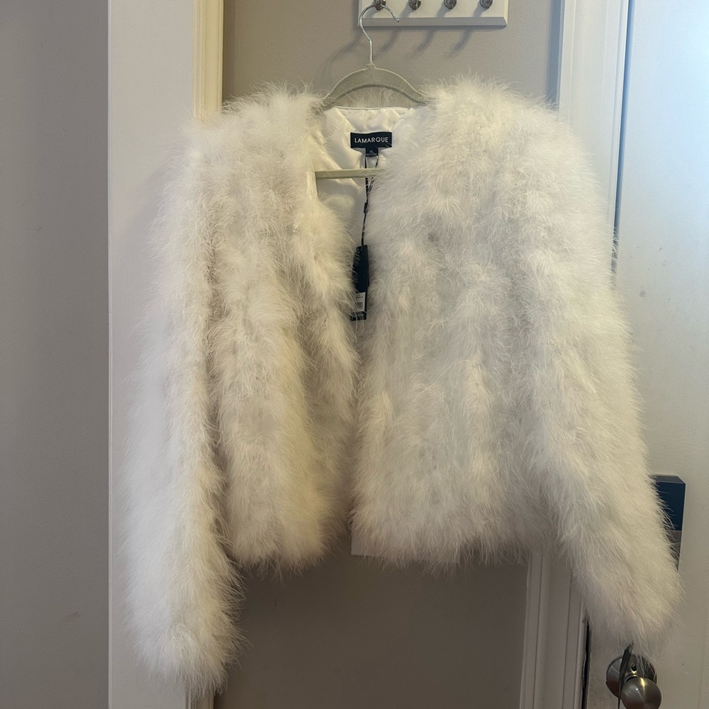 Lamarque New With Tags Feather White Jacket